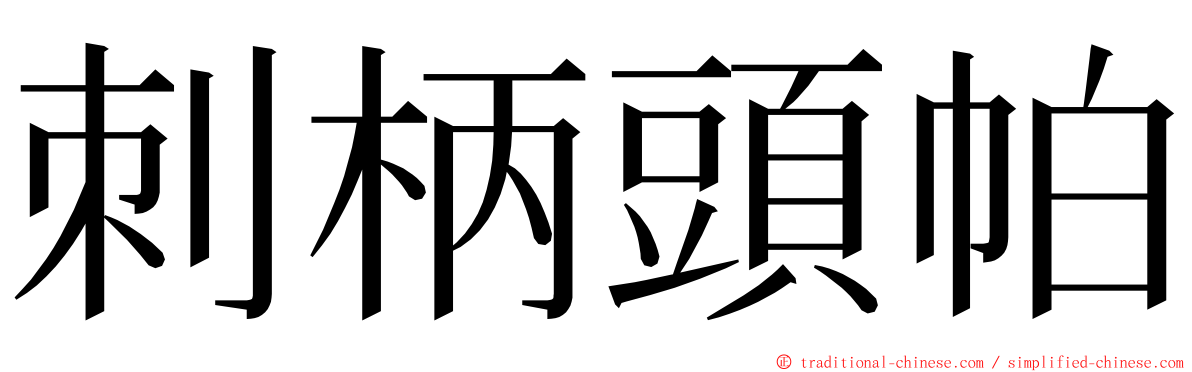 刺柄頭帕 ming font