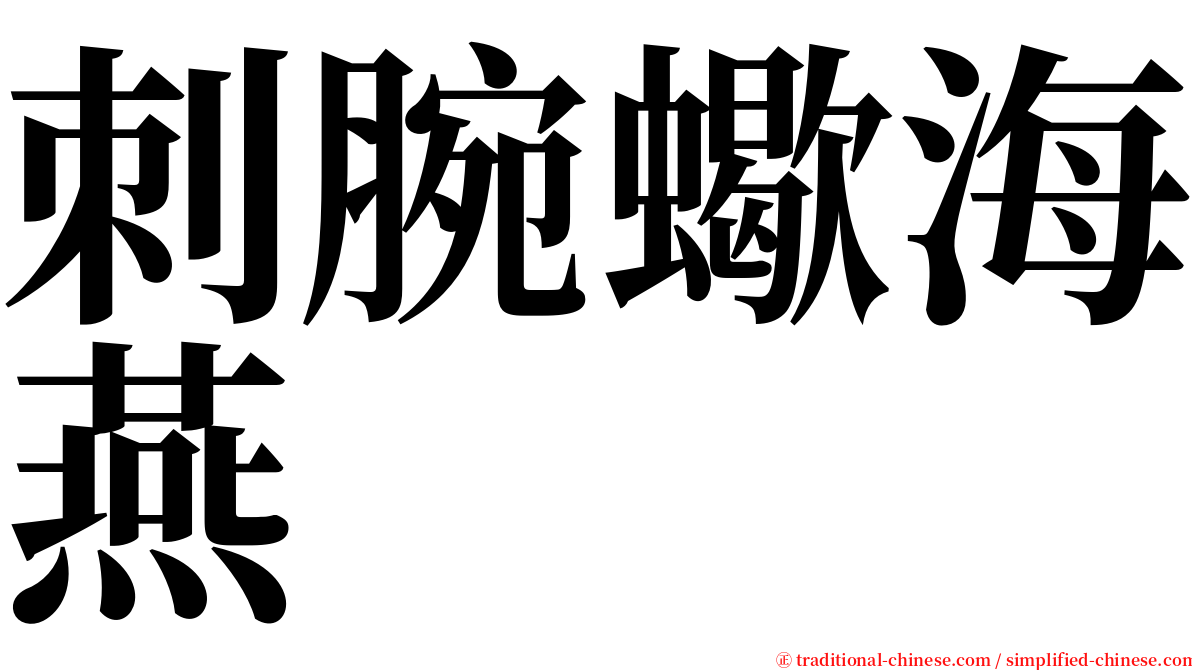 刺腕蠍海燕 serif font