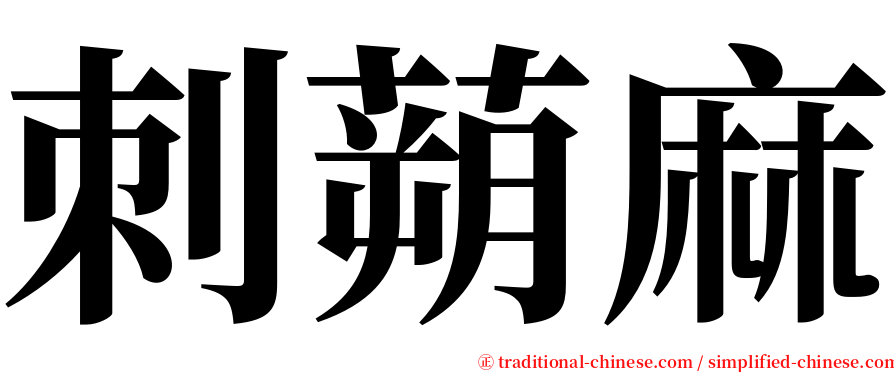 刺蒴麻 serif font