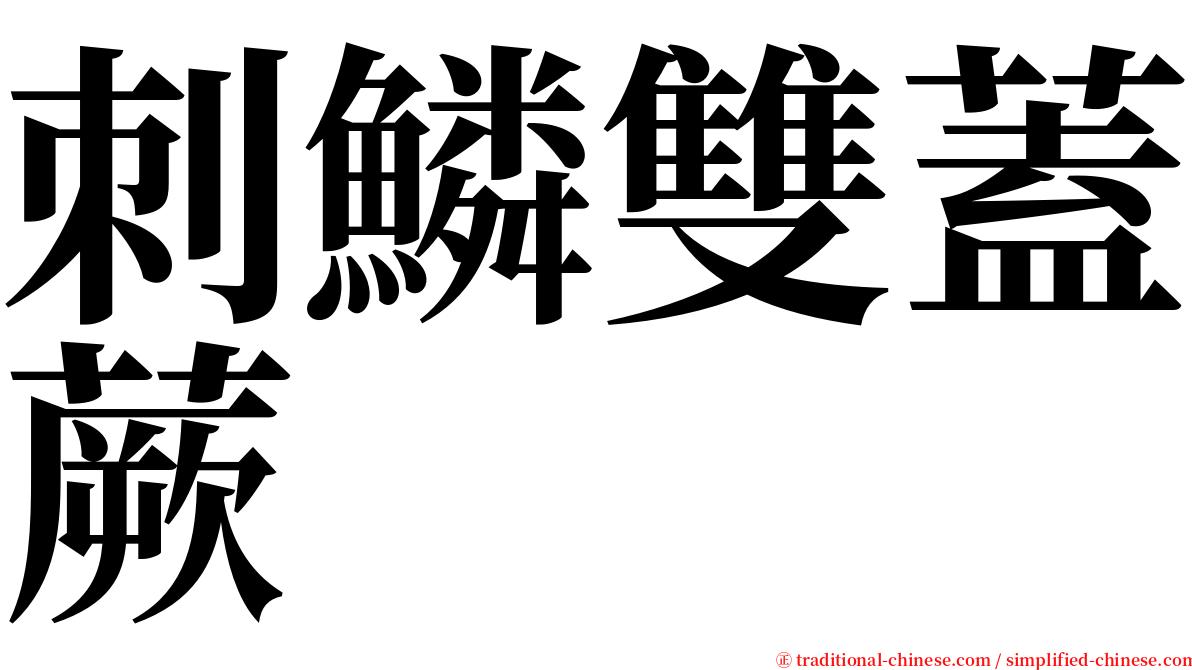 刺鱗雙蓋蕨 serif font