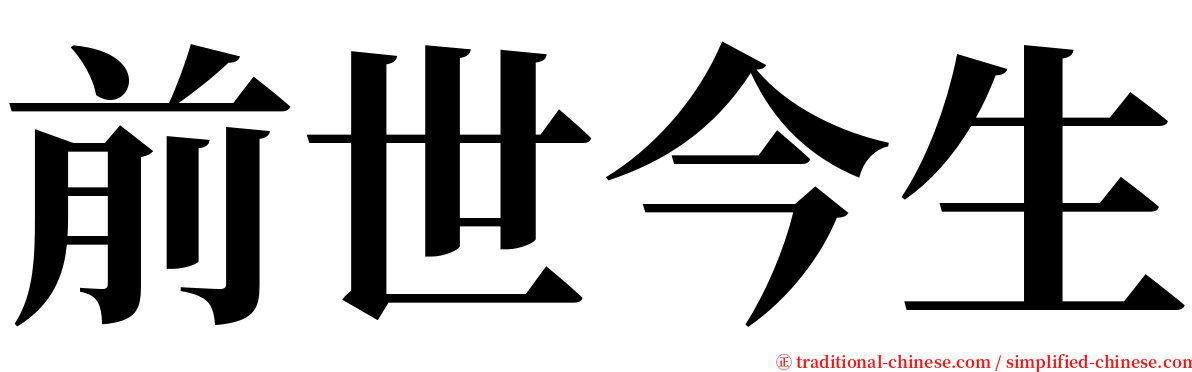 前世今生 serif font