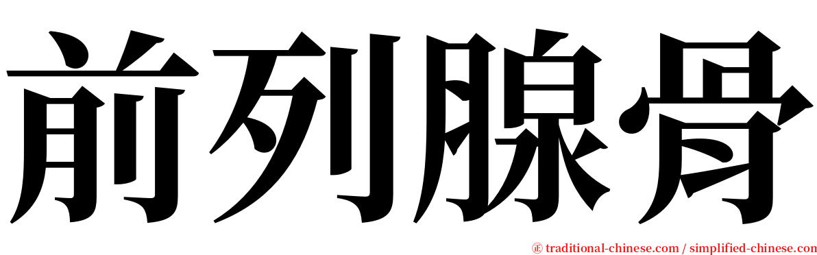 前列腺骨 serif font