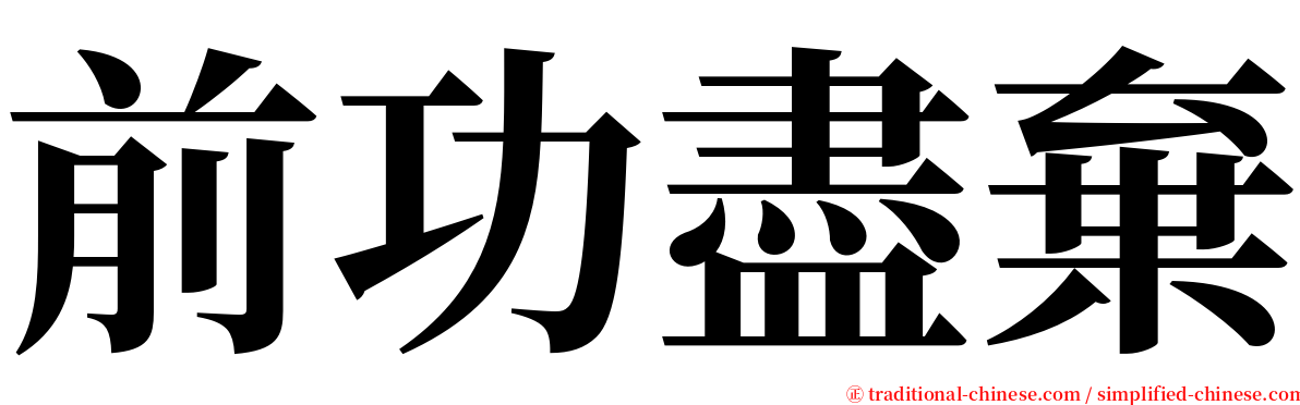 前功盡棄 serif font