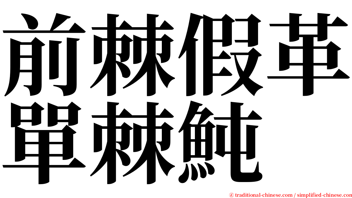 前棘假革單棘魨 serif font