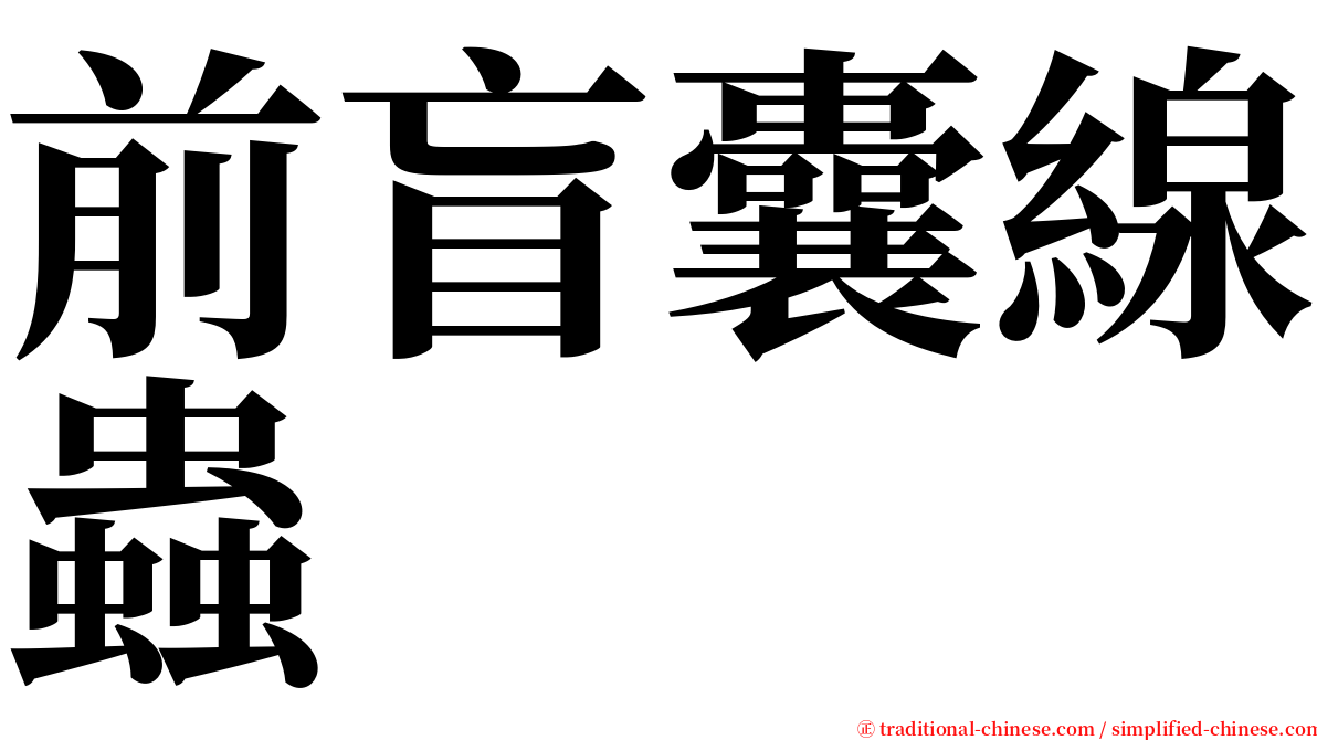 前盲囊線蟲 serif font