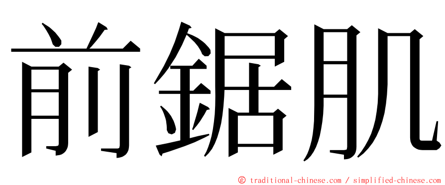 前鋸肌 ming font