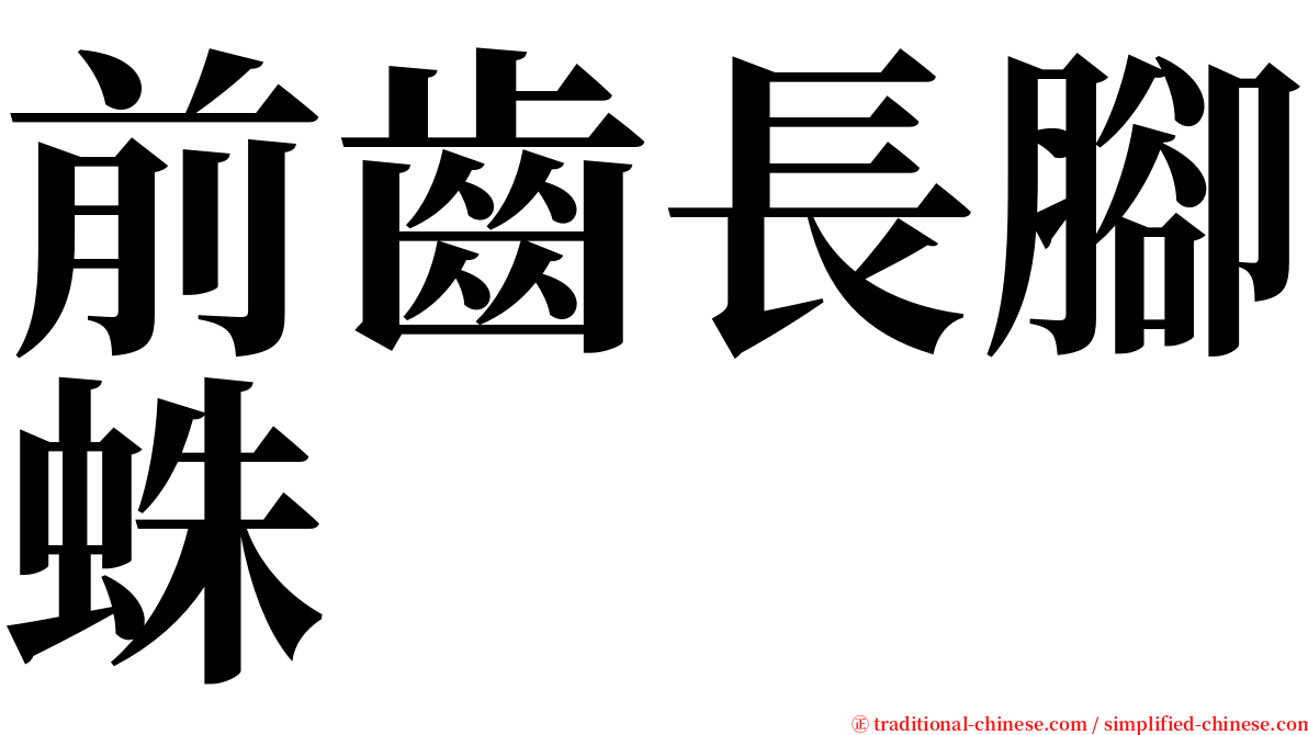 前齒長腳蛛 serif font