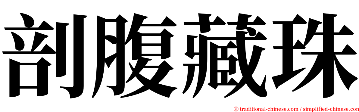 剖腹藏珠 serif font