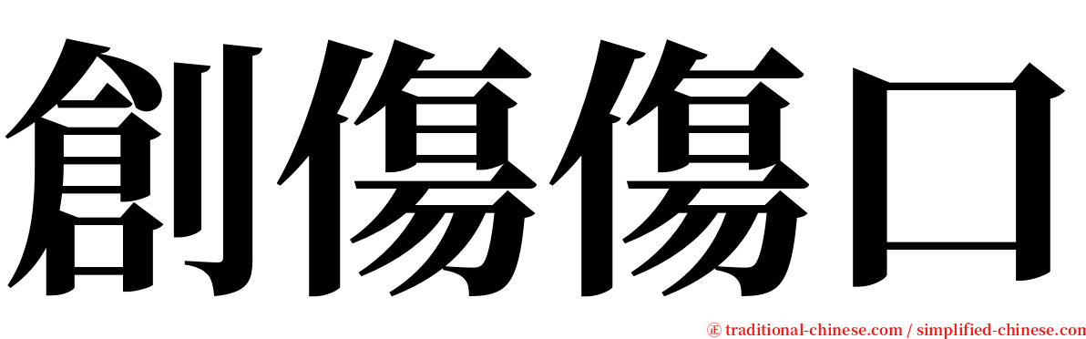 創傷傷口 serif font