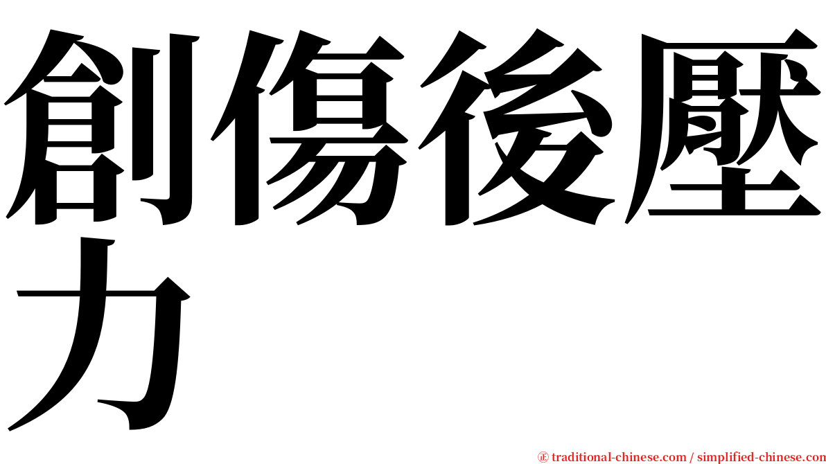 創傷後壓力 serif font