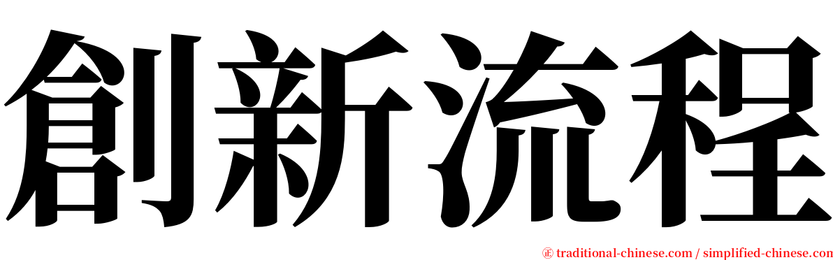 創新流程 serif font