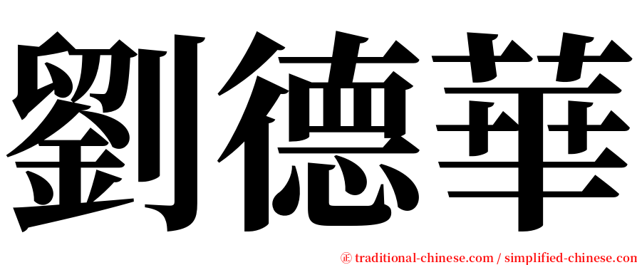 劉德華 serif font
