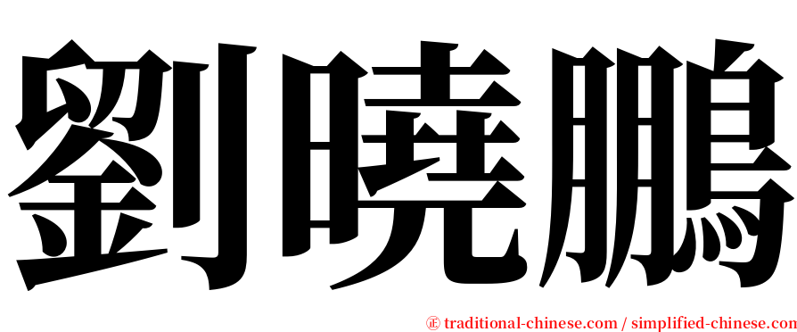 劉曉鵬 serif font