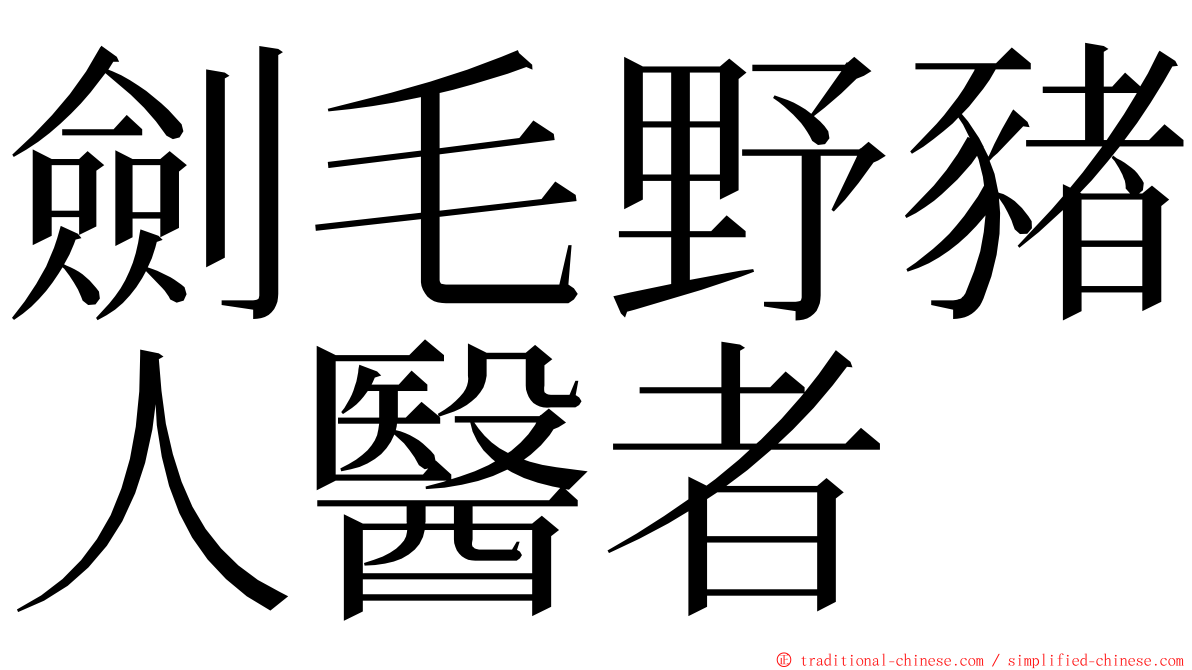 劍毛野豬人醫者 ming font