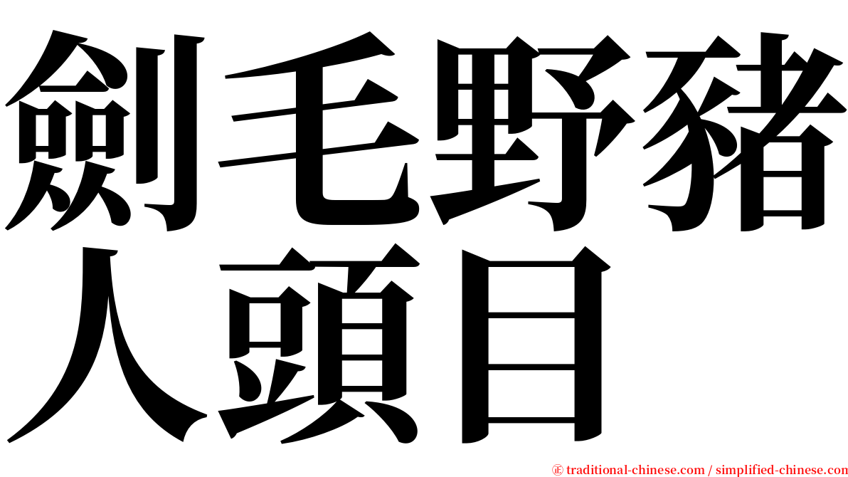 劍毛野豬人頭目 serif font