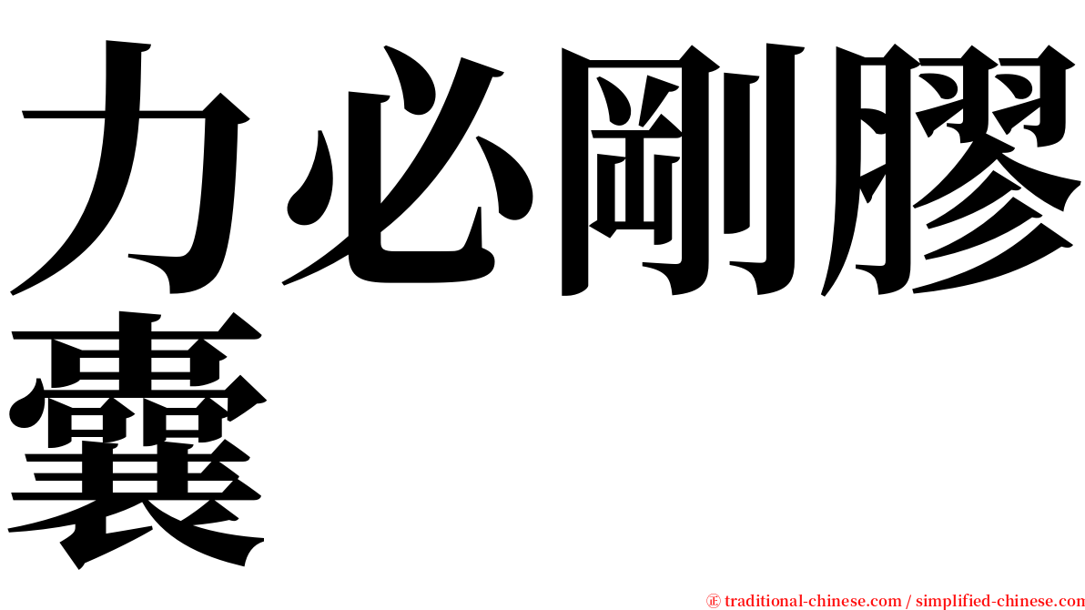 力必剛膠囊 serif font