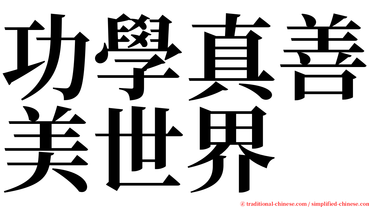 功學真善美世界 serif font