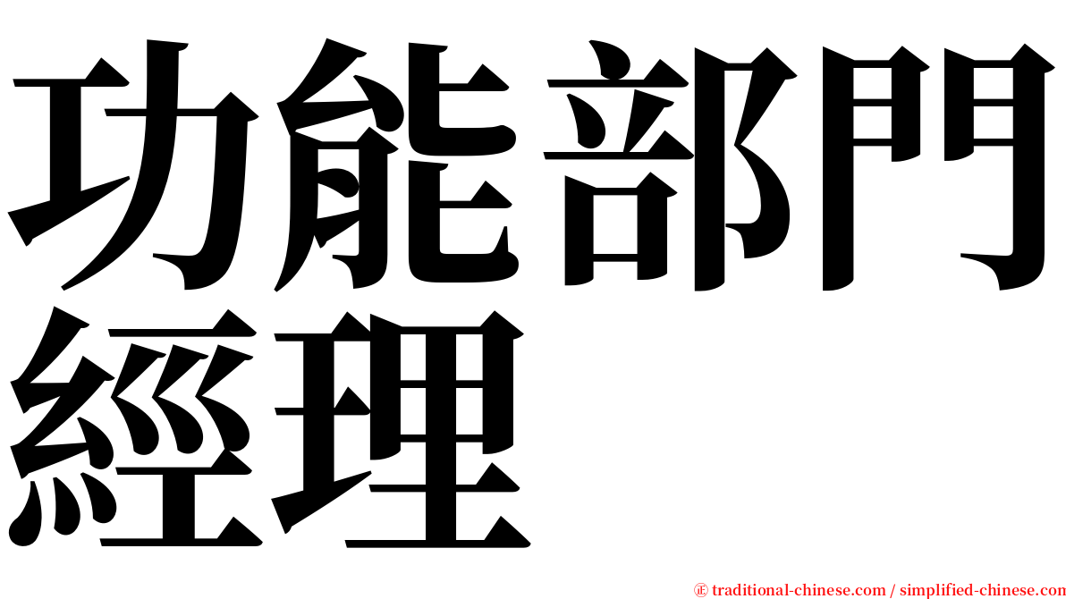 功能部門經理 serif font