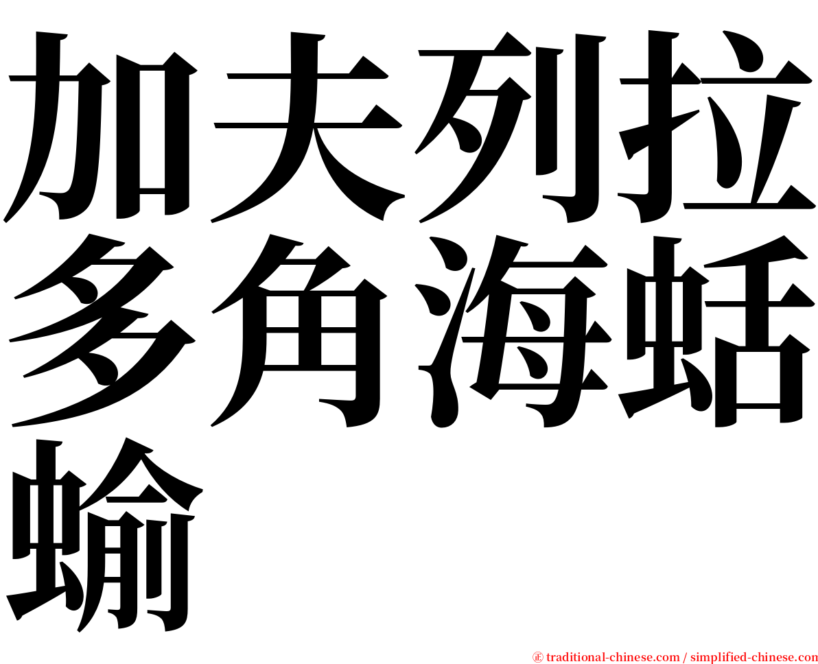 加夫列拉多角海蛞蝓 serif font