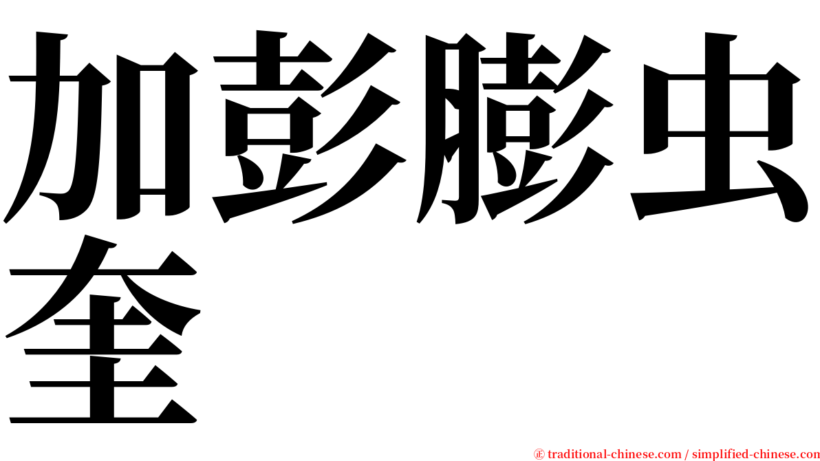 加彭膨虫奎 serif font