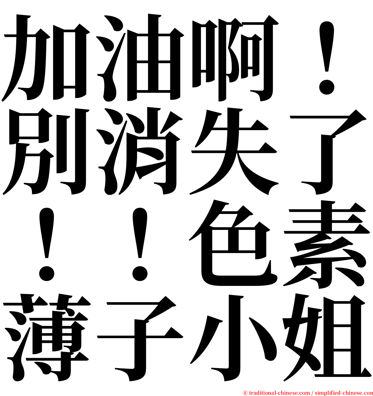 加油啊！別消失了！！色素薄子小姐 serif font