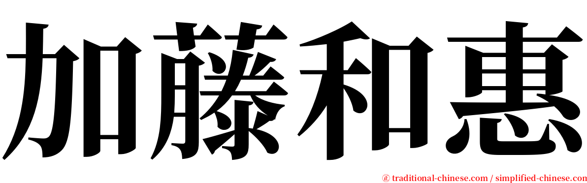 加藤和惠 serif font