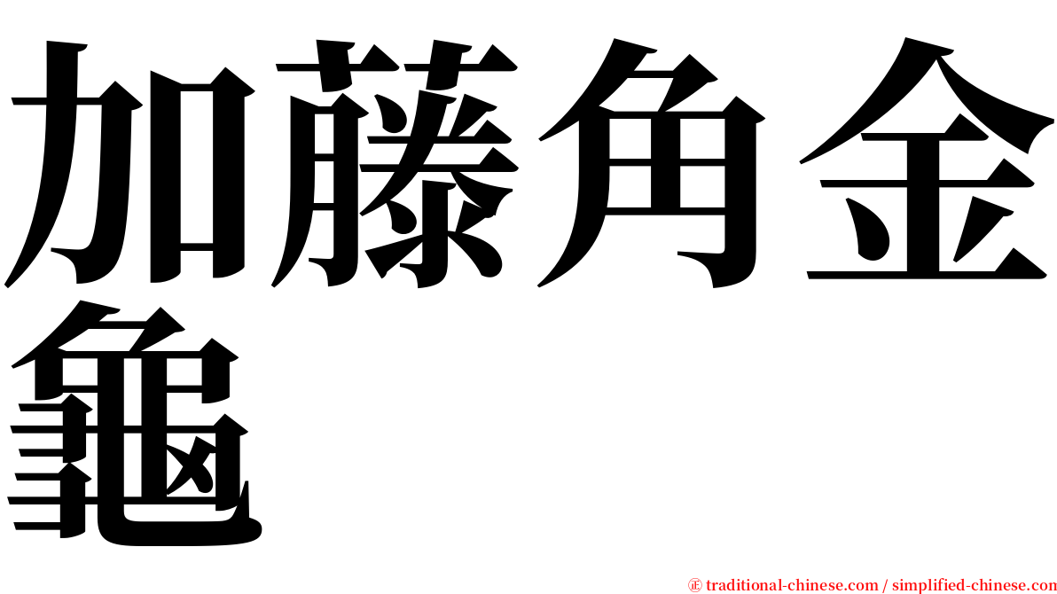 加藤角金龜 serif font