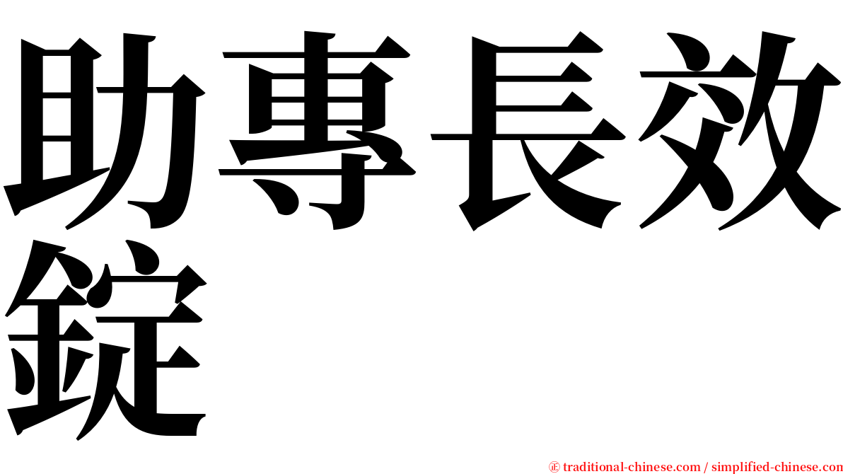 助專長效錠 serif font