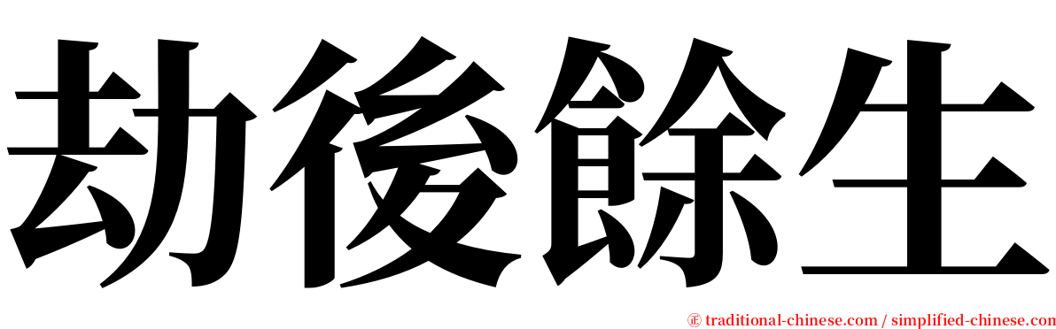 劫後餘生 serif font