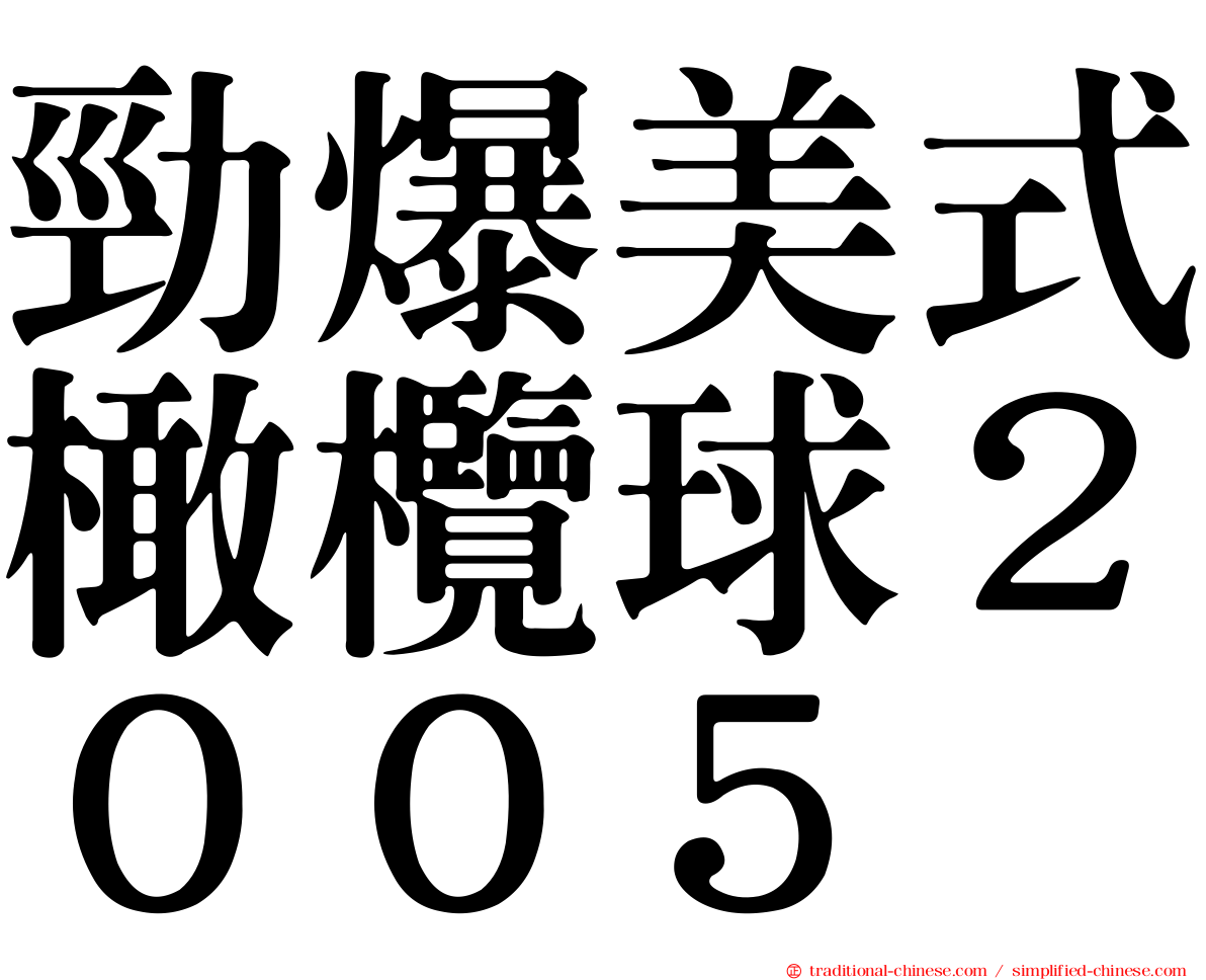 勁爆美式橄欖球２００５