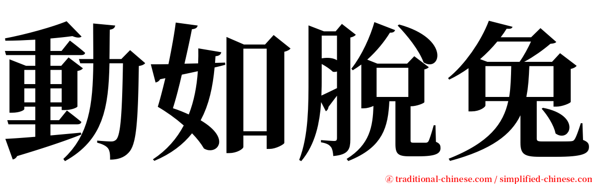 動如脫兔 serif font
