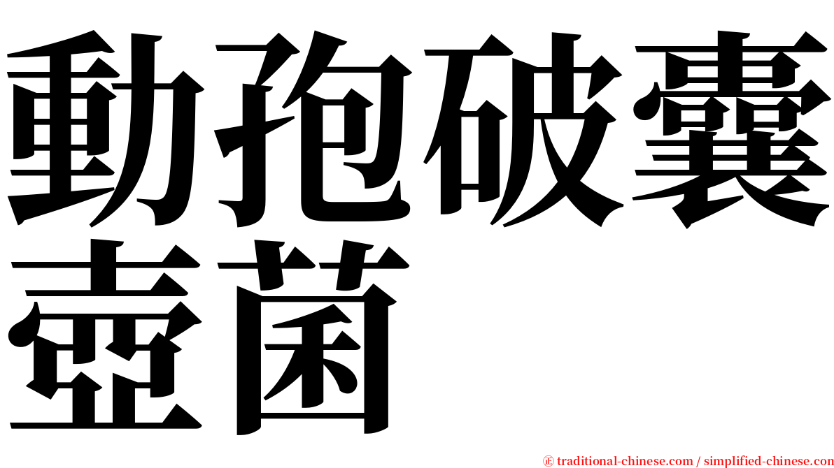 動孢破囊壺菌 serif font