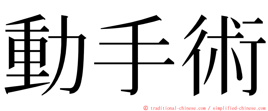 動手術 ming font