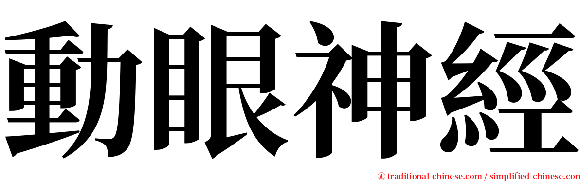 動眼神經 serif font