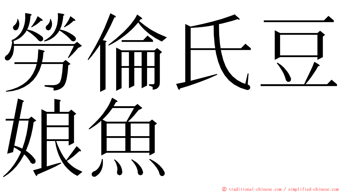 勞倫氏豆娘魚 ming font