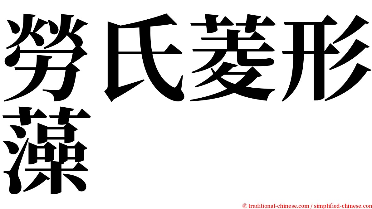 勞氏菱形藻 serif font