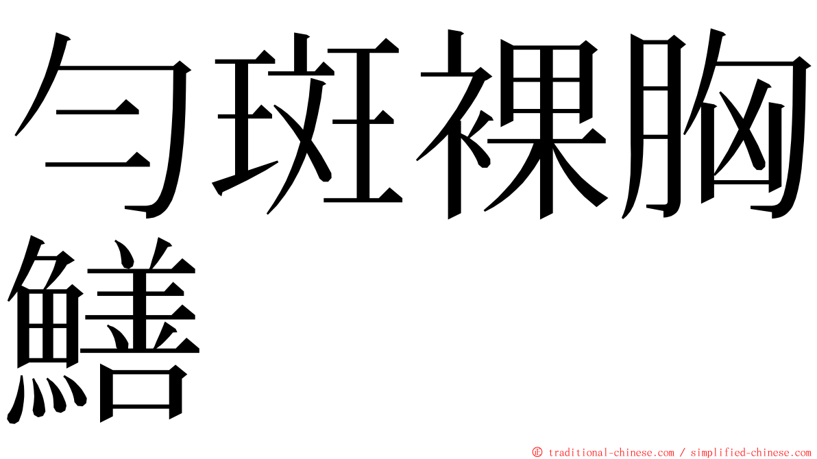 勻斑裸胸鱔 ming font