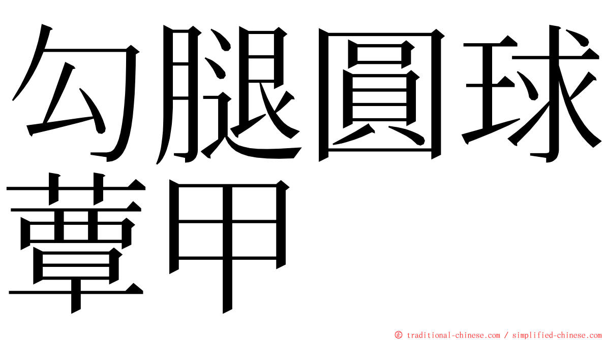 勾腿圓球蕈甲 ming font