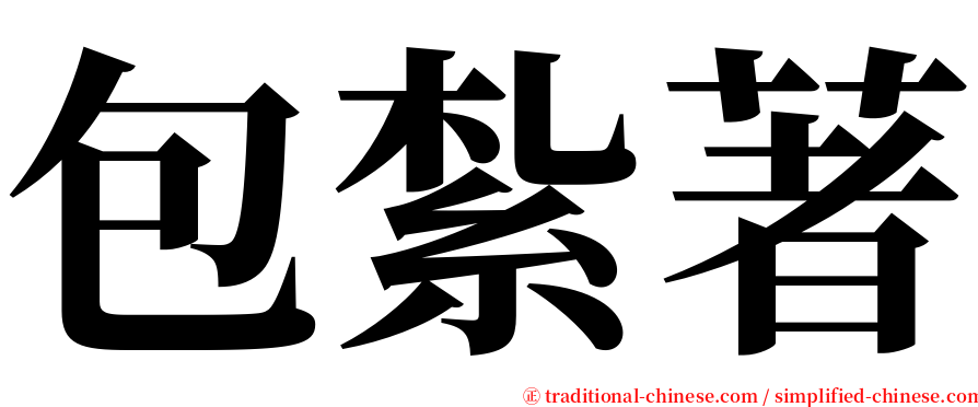 包紮著 serif font