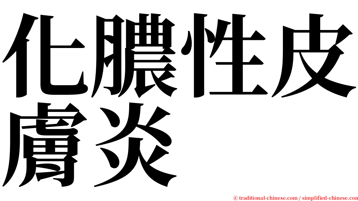 化膿性皮膚炎 serif font