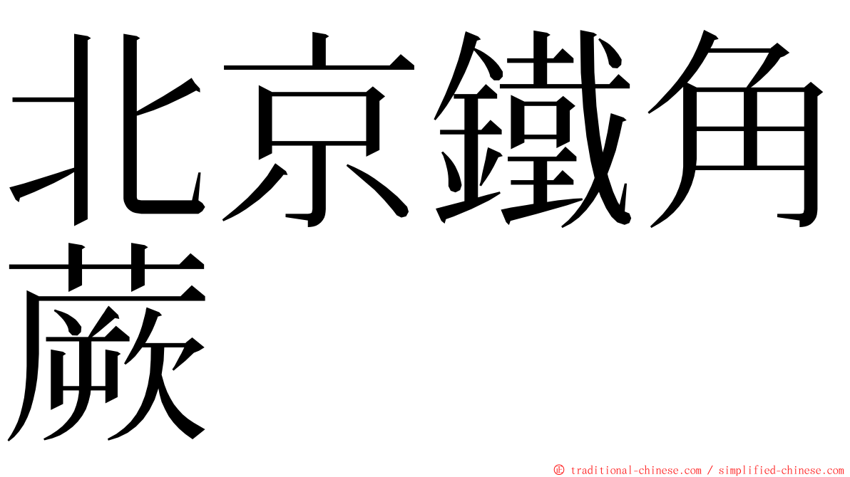 北京鐵角蕨 ming font