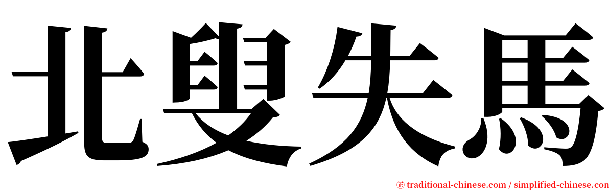 北叟失馬 serif font