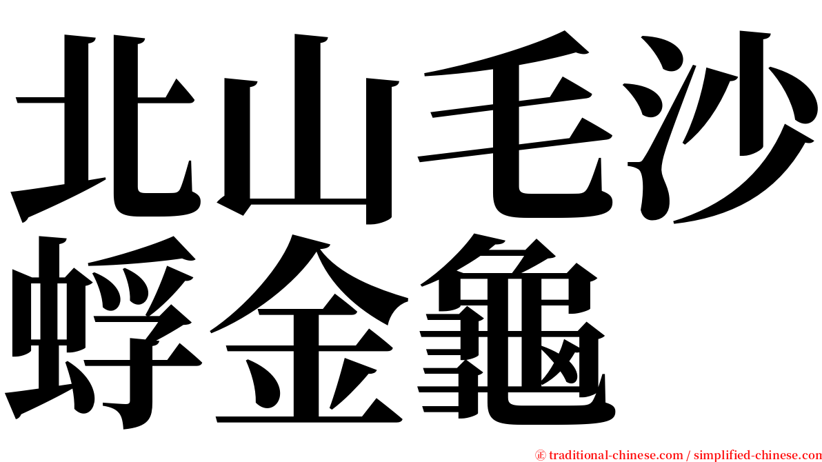 北山毛沙蜉金龜 serif font