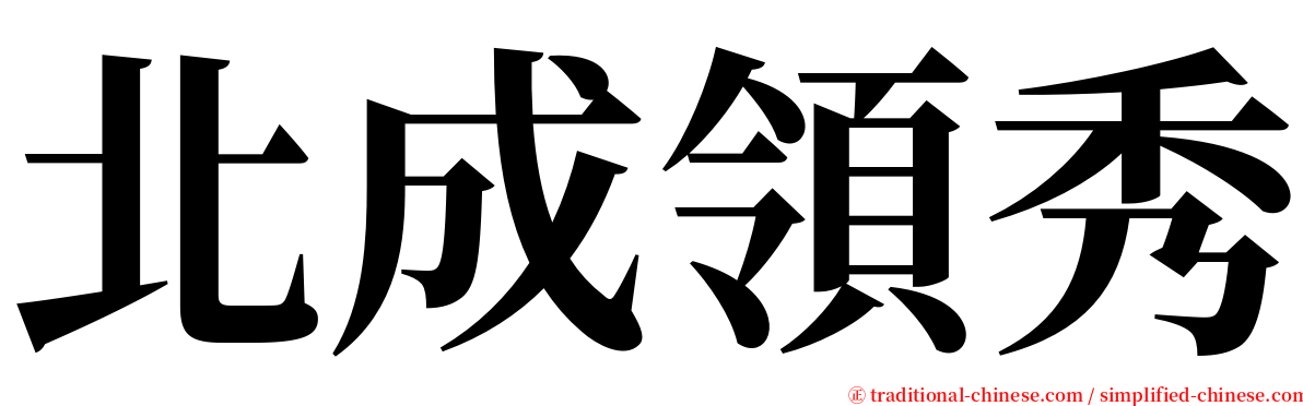 北成領秀 serif font