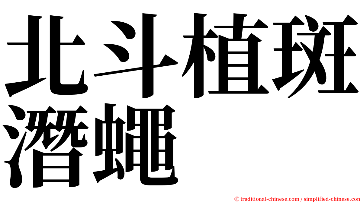 北斗植斑潛蠅 serif font