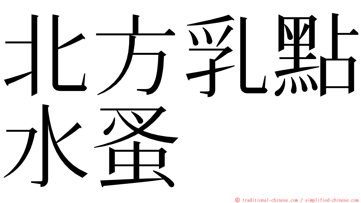 北方乳點水蚤 ming font