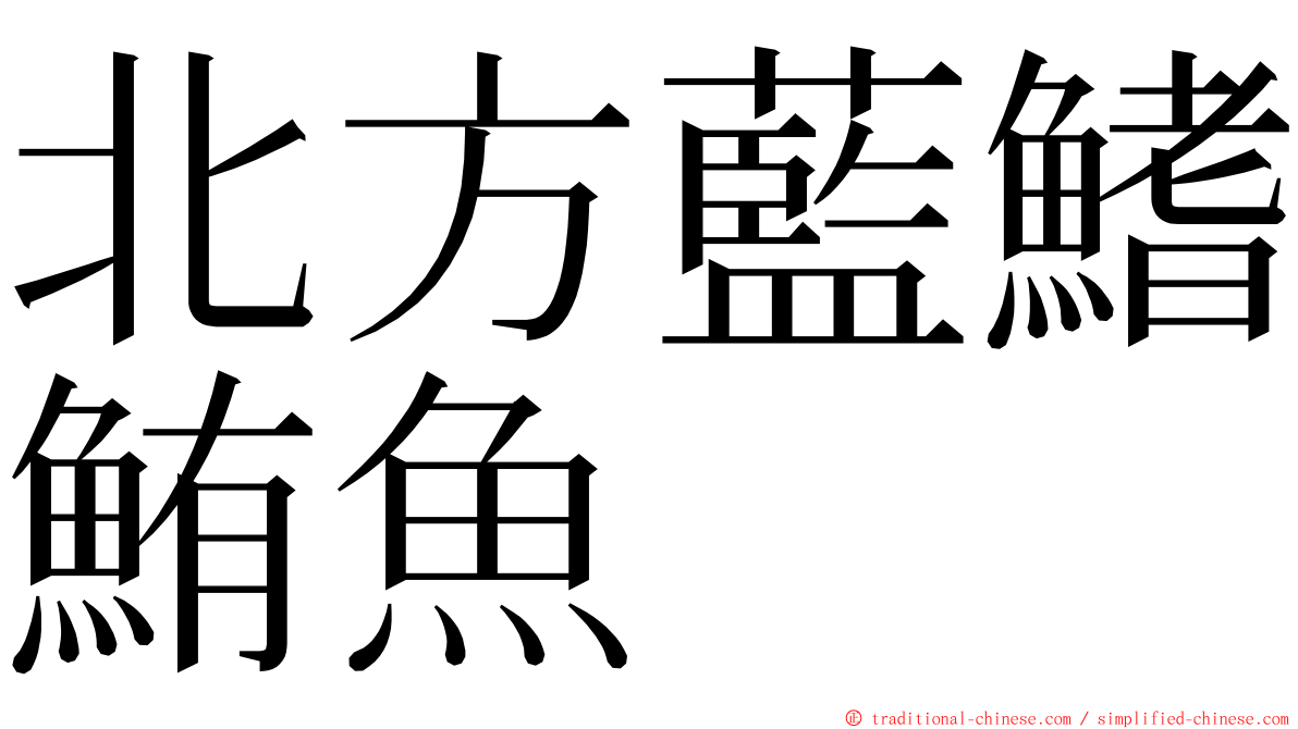 北方藍鰭鮪魚 ming font