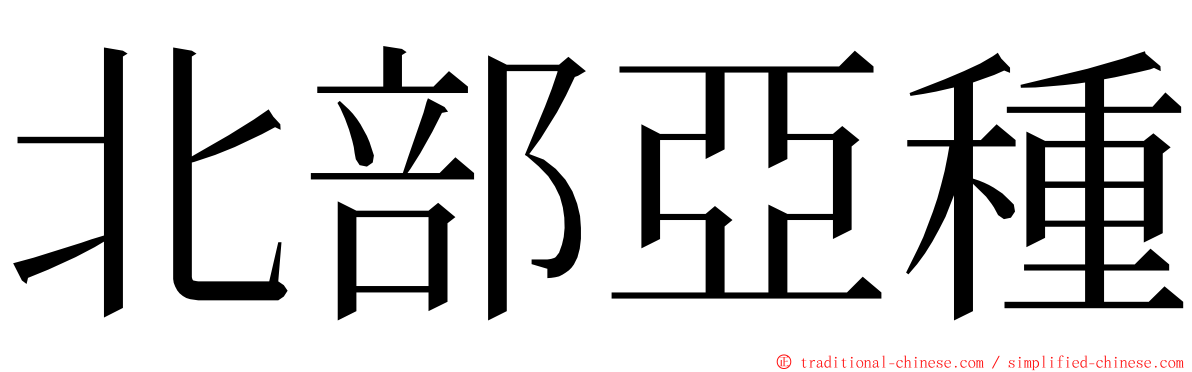 北部亞種 ming font