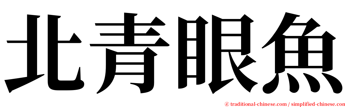 北青眼魚 serif font