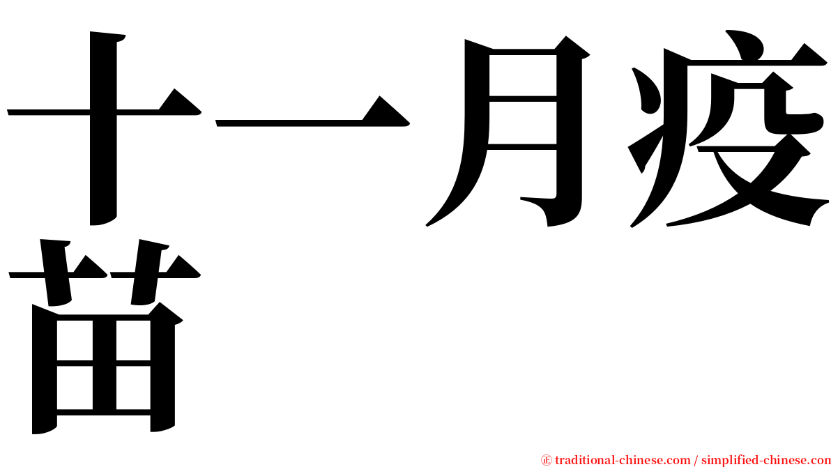 十一月疫苗 serif font